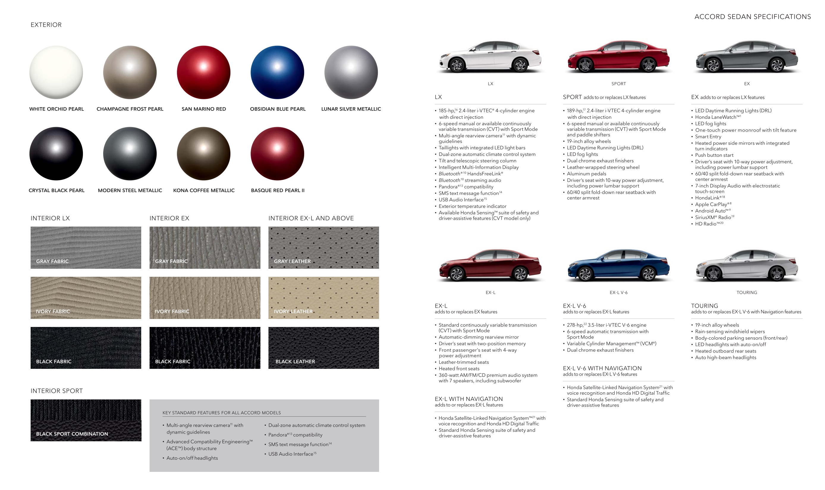 2016 Honda Accord Brochure Page 5